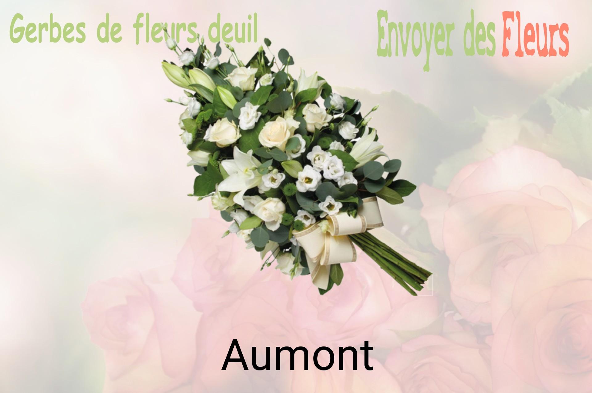 Gerbe de fleurs de deuil livrée à Aumont